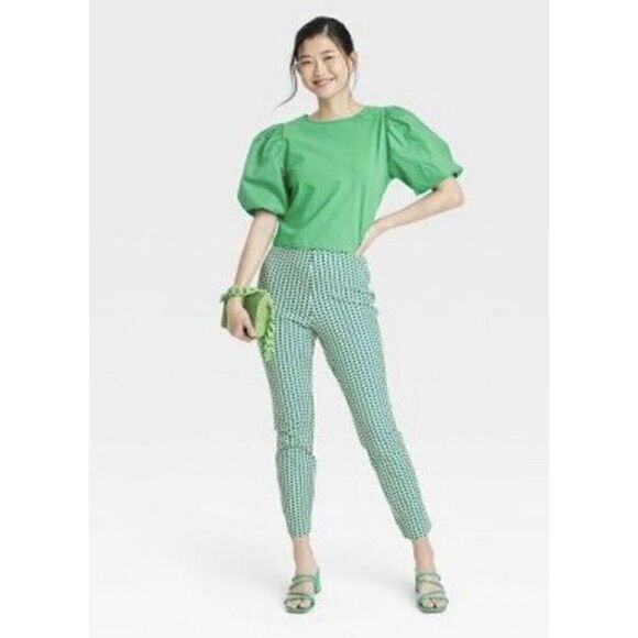 Women's High-Rise Slim Fit Ankle Pants - A New Day -Green Size 4. NWT. F - Picture 1 of 9